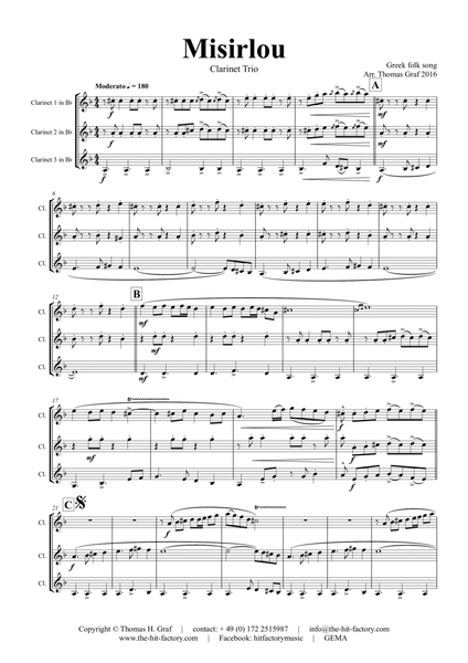 Misirlou - Pulp Fiction - Clarinet Trio - Cm