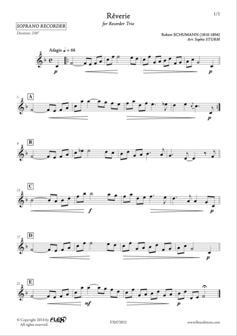 Reverie Soprano Recorder scores gallery preview page 3