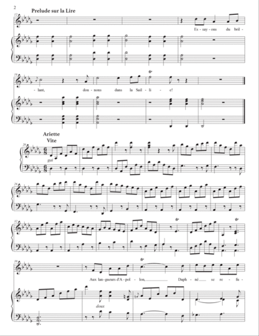 RAMEAU: Aux langueurs d’Apollon (transposed to D-flat major, and C major) Voice scores gallery preview page 3