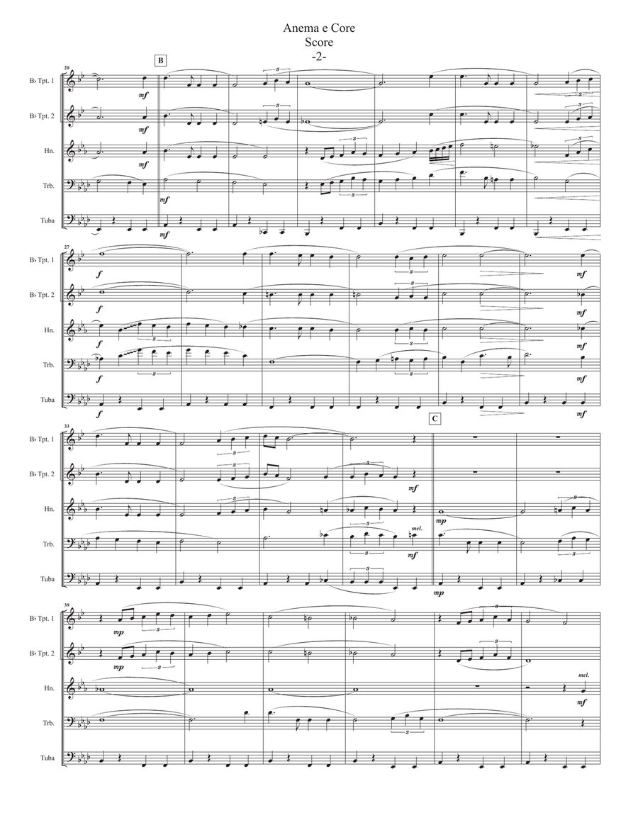 Anema E Core (with All My Heart And Soul) Brass Ensemble scores gallery preview page 4
