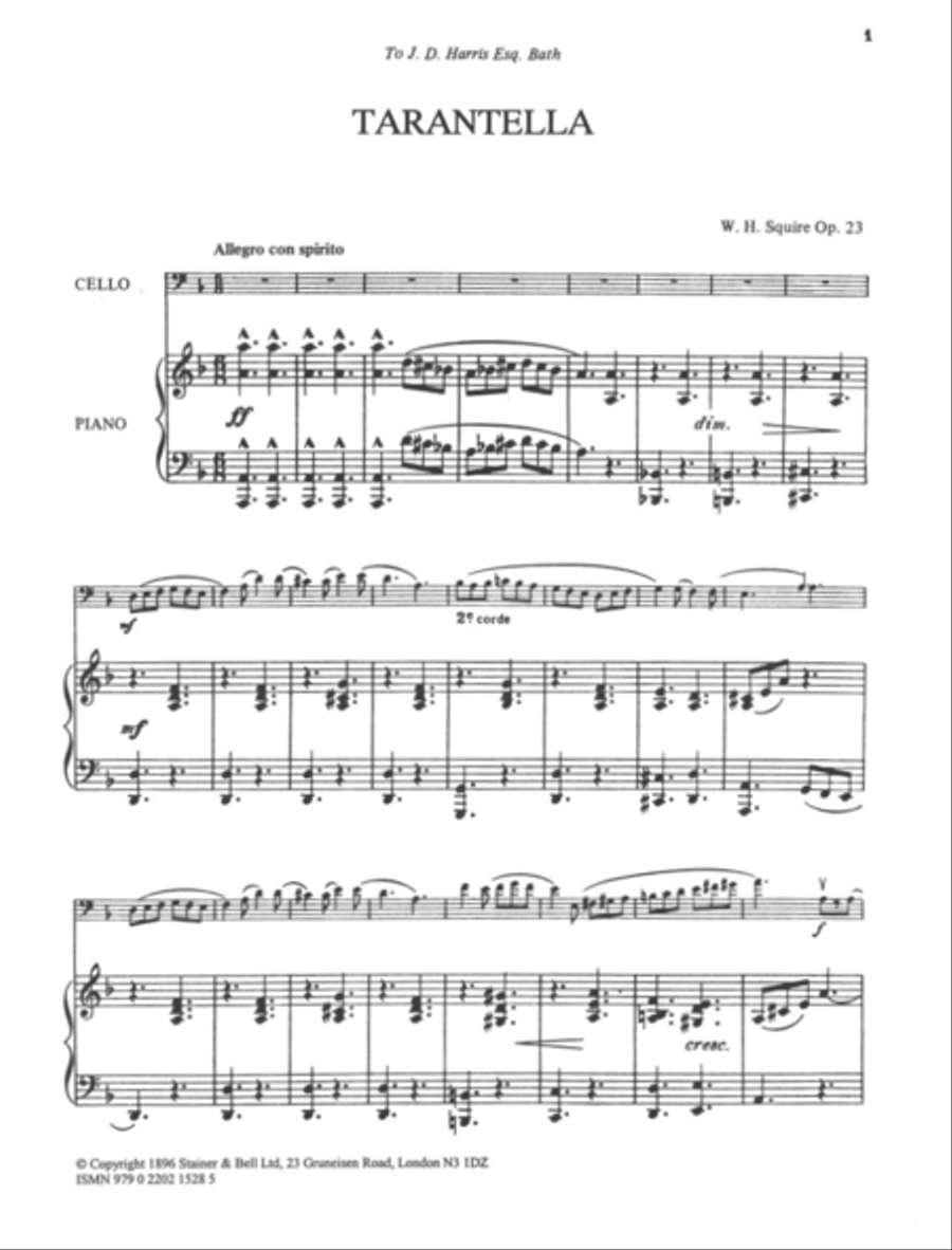 Tarantella for Cello and Piano Piano Accompaniment scores gallery preview page 2