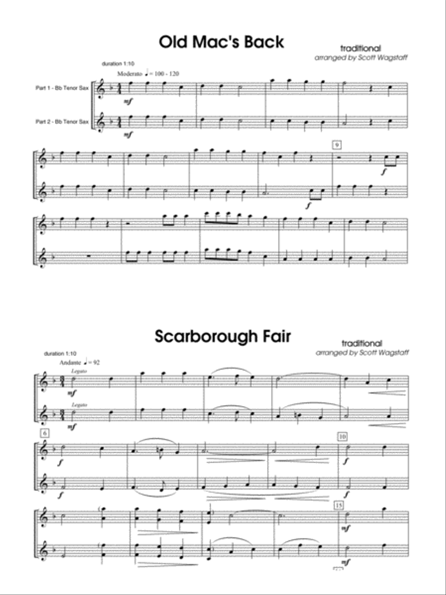 First Year FlexDuets - Bb Tenor Saxophone Woodwind Duet scores gallery preview page 2