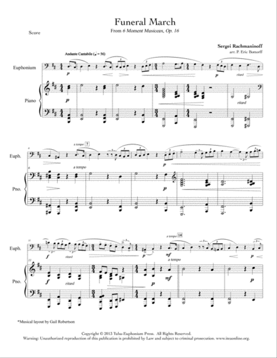 Funeral March Euphonium scores gallery preview page 1