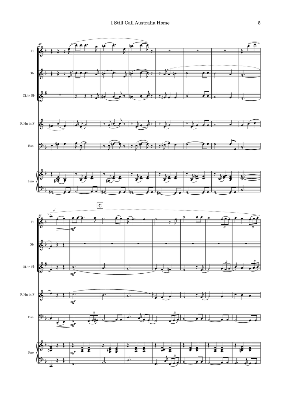 I Still Call Australia Home Small Ensemble scores gallery preview page 5