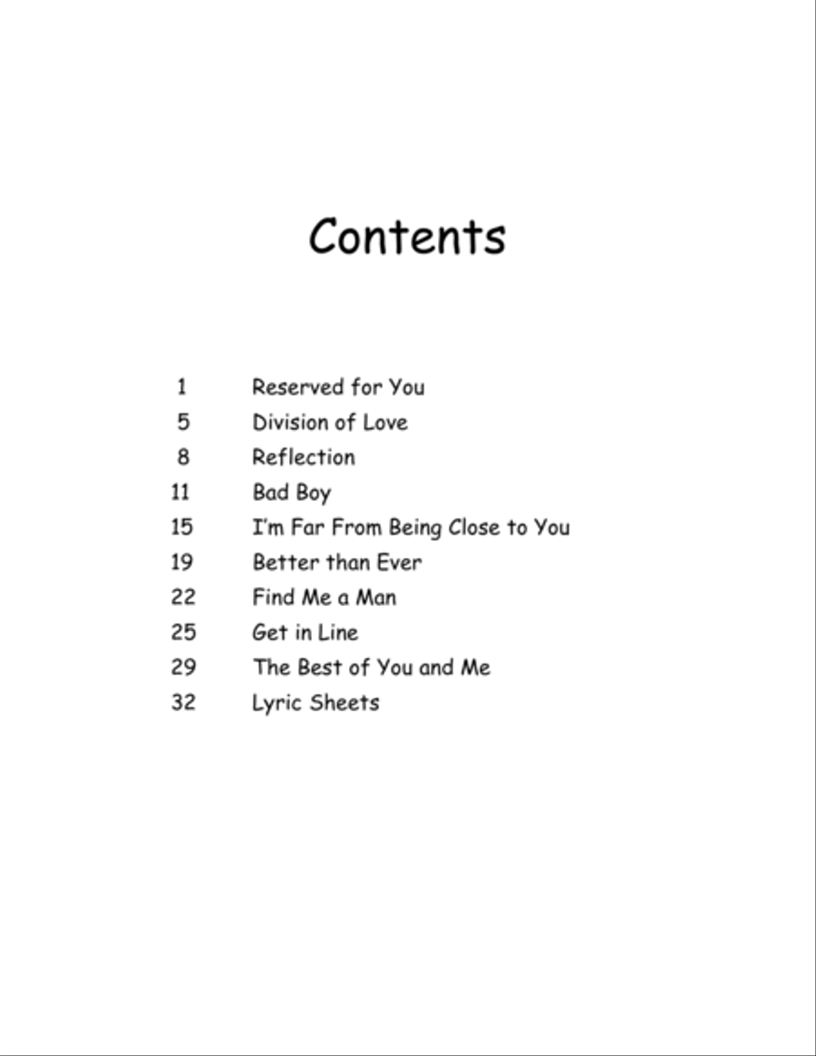 Reserved for You - A Songwriter's Collection Voice scores gallery preview page 3