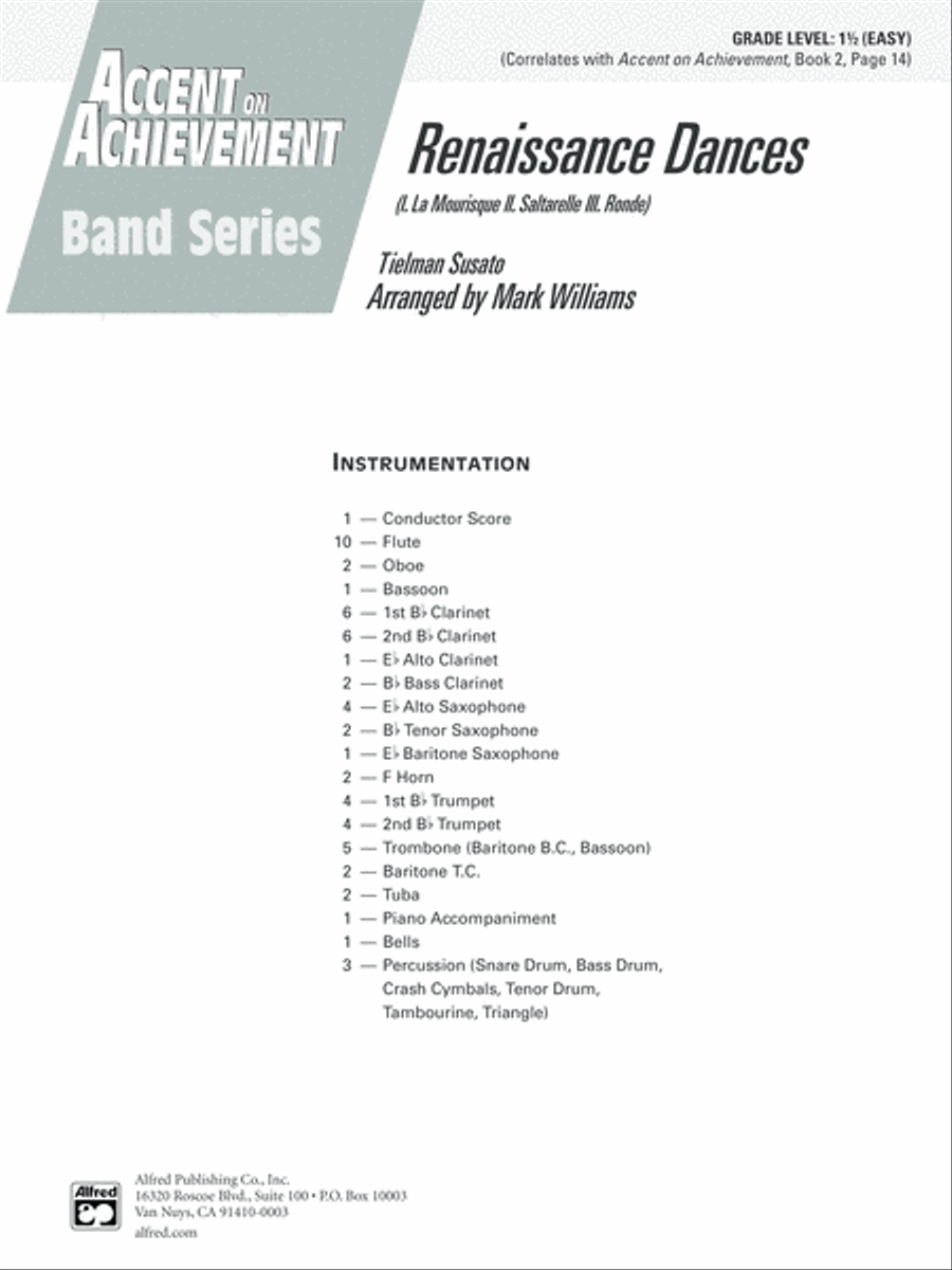 Renaissance Dances: Score Concert Band scores gallery preview page 1