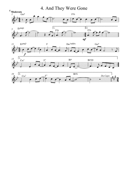 Eight Melodic Tunes, Treble Clef Concert Pitch with Piano Accompaniment