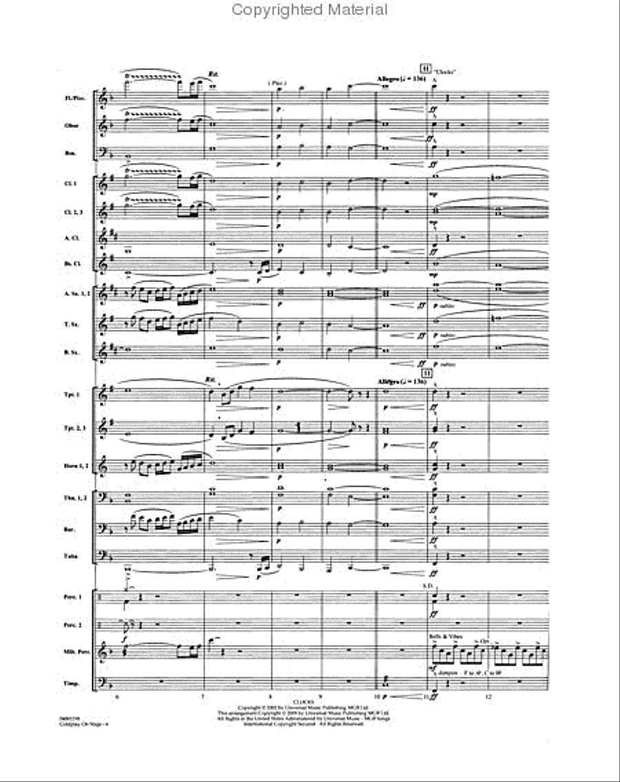 Coldplay on Stage Concert Band scores gallery preview page 3