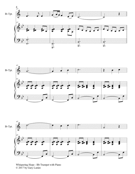 3 HYMNS OF HOPE (for Bb Trumpet and Piano with Score/Parts) image number null