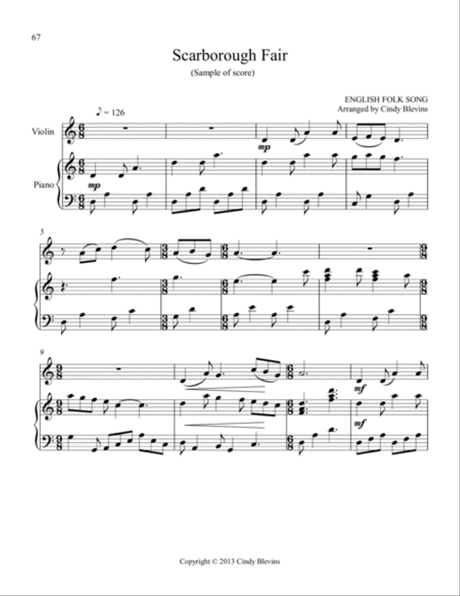 Piano and Violin (Play Folk Songs) Violin Solo scores gallery preview page 4