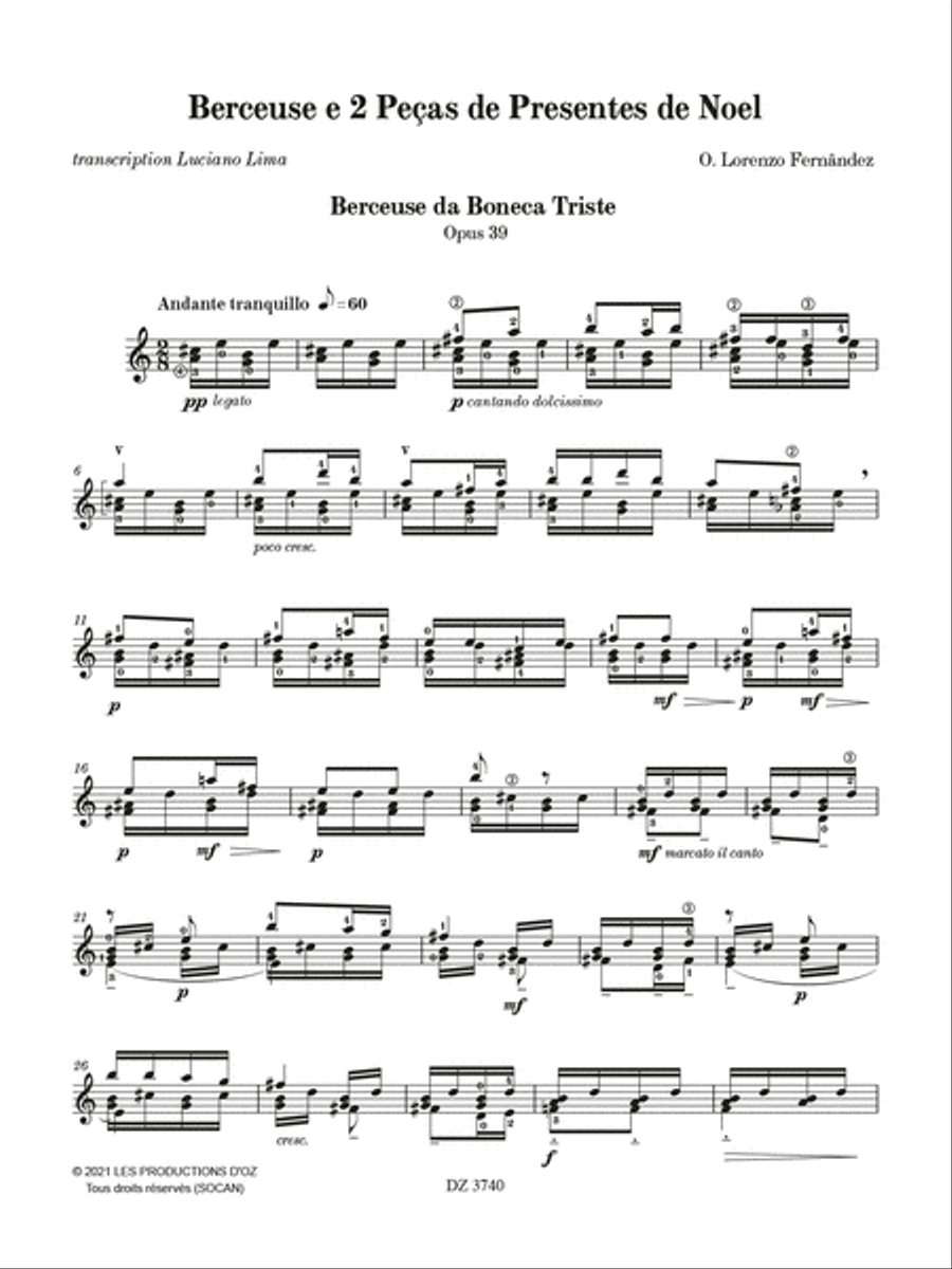Berceuse e 2 Peças de Presentes de Noel Classical Guitar scores gallery preview page 2