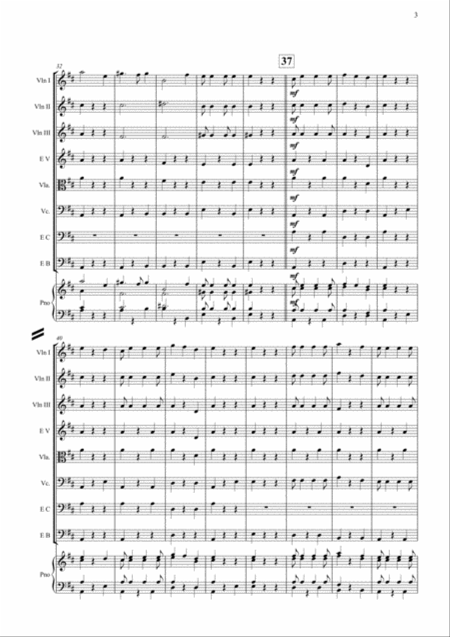 Jazz Waltz ( for Junior String Ensemble) Chamber Orchestra scores gallery preview page 3