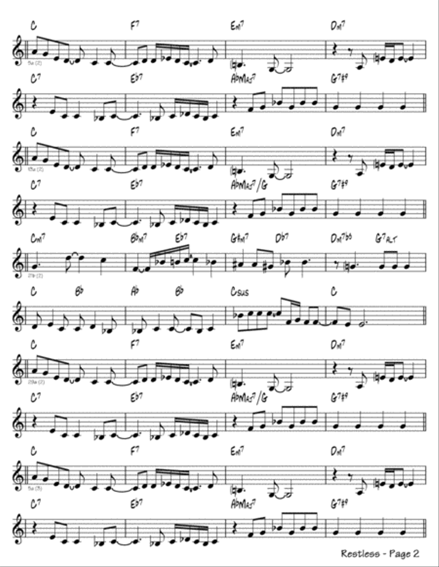 Restless Easy Piano scores gallery preview page 2