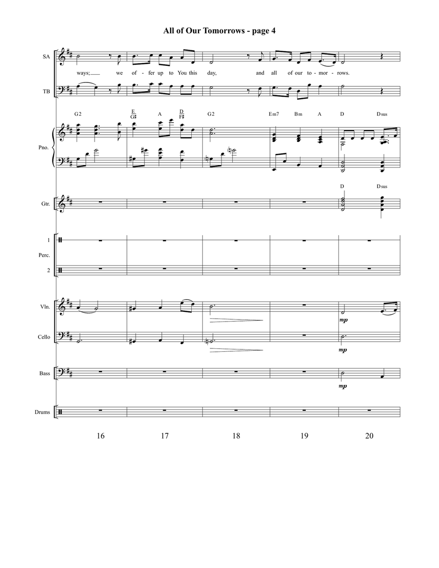 All of Our Tomorrows Orchestration 4-Part scores gallery preview page 5
