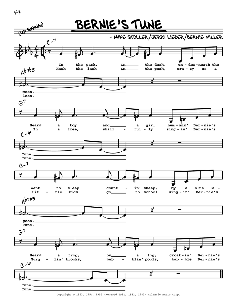 Bernie's Tune (Low Voice) Low Voice scores gallery preview page 1