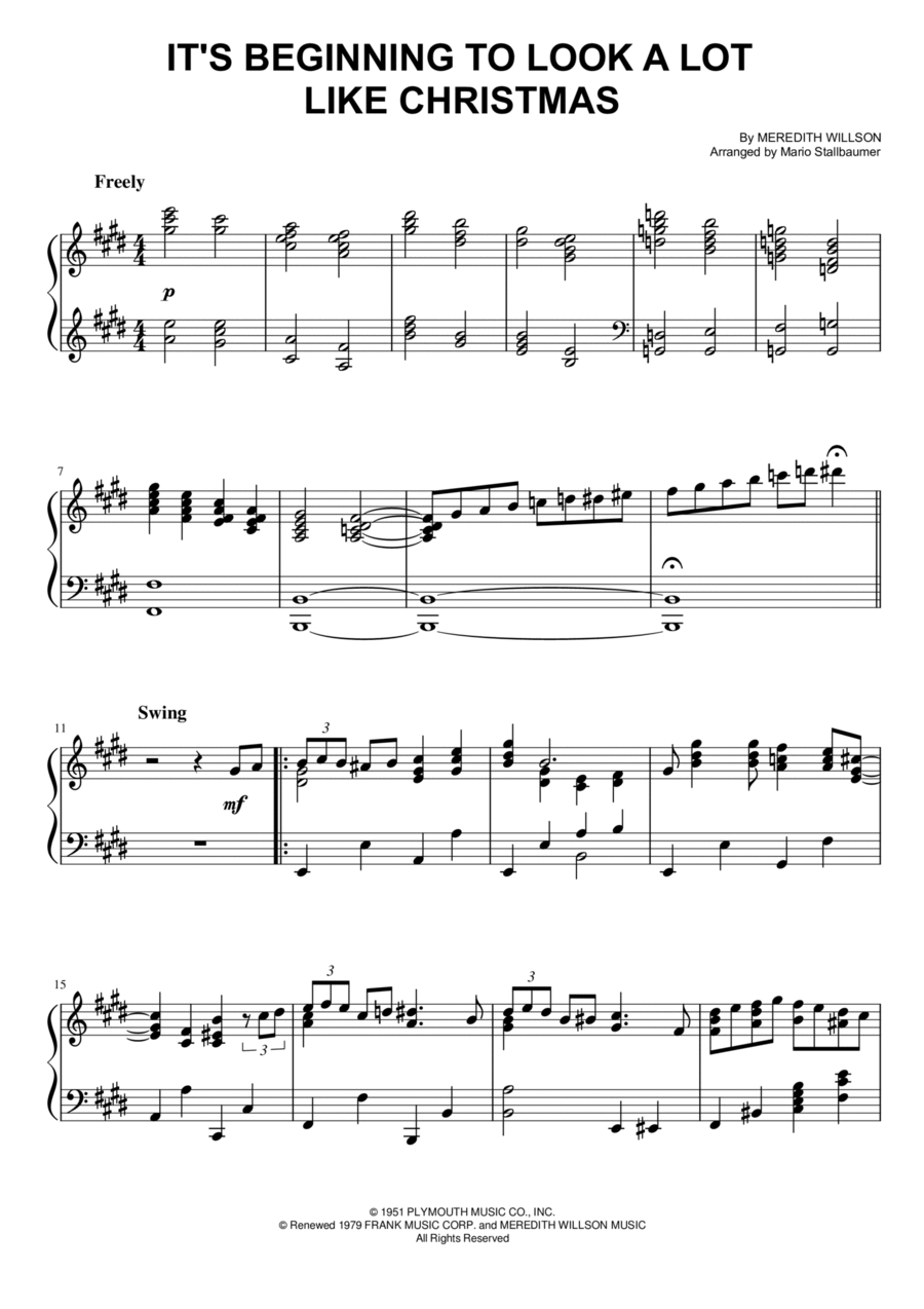 It's Beginning To Look Like Christmas Piano Solo scores gallery preview page 1