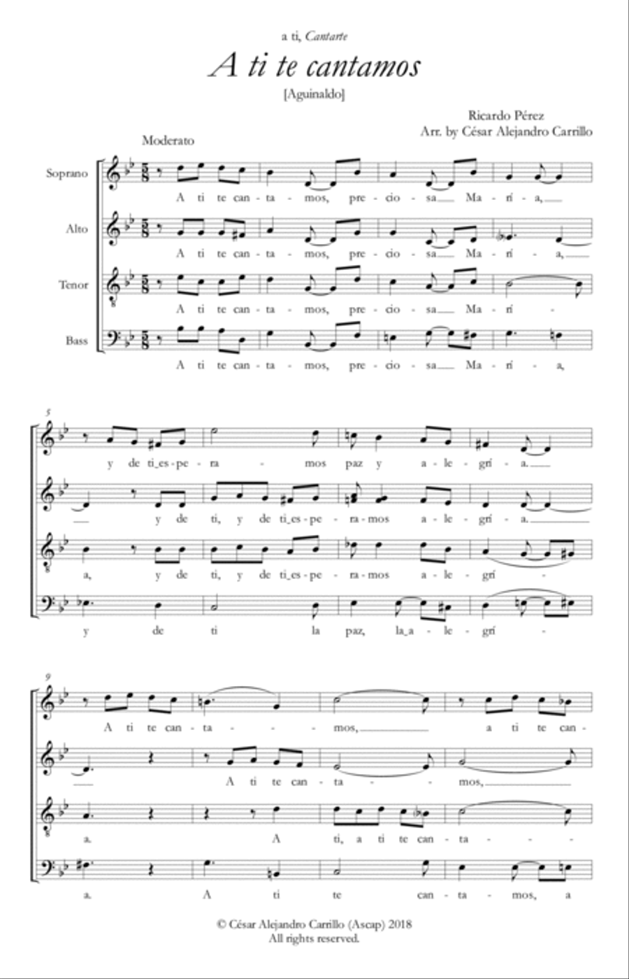 Dos aguinaldos venezolanos del siglo XIX 4-Part scores gallery preview page 6