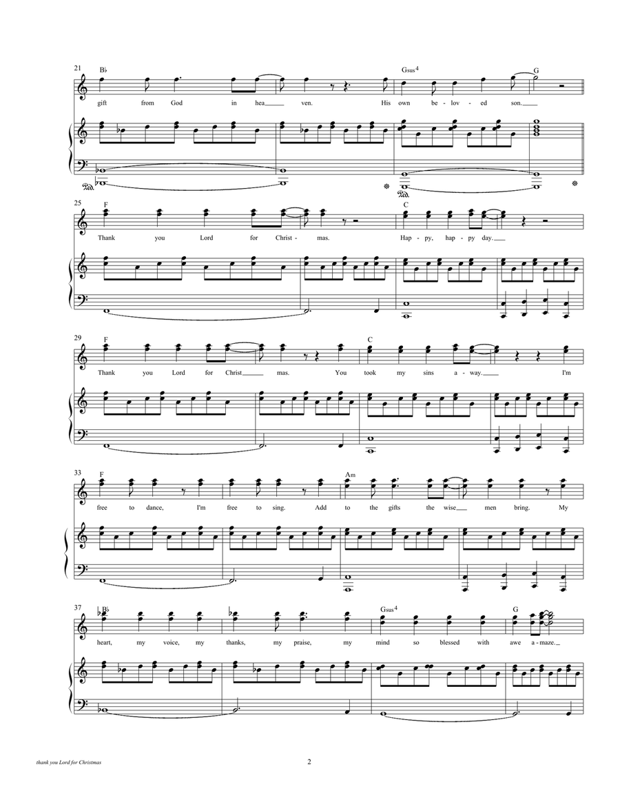 Thank You Lord For Christmas Piano, Vocal scores gallery preview page 2