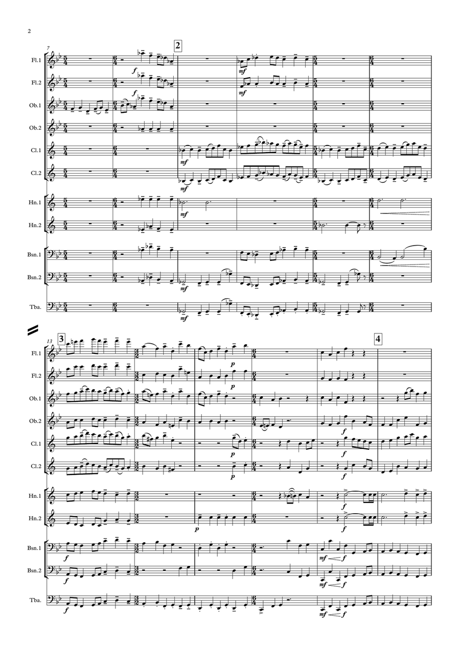 Mussorgsky: Pictures at an Exhibition Promenade & No. 1.Gnomus - symphonic wind ensemble Large Ensemble scores gallery preview page 2