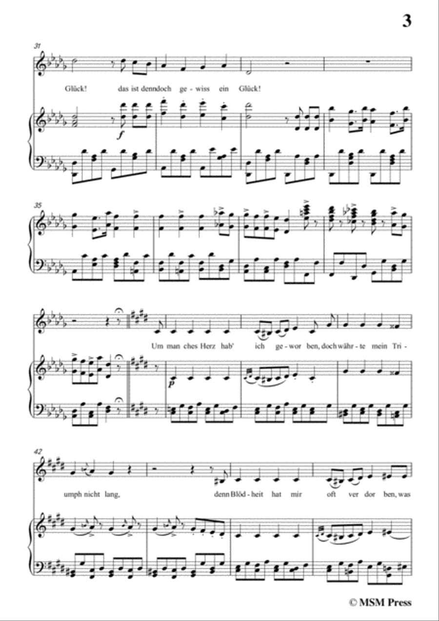 Schubert-Irdisches Glück,Op.95 No.4,in c sharp minor,for Voice&Piano Voice scores gallery preview page 5