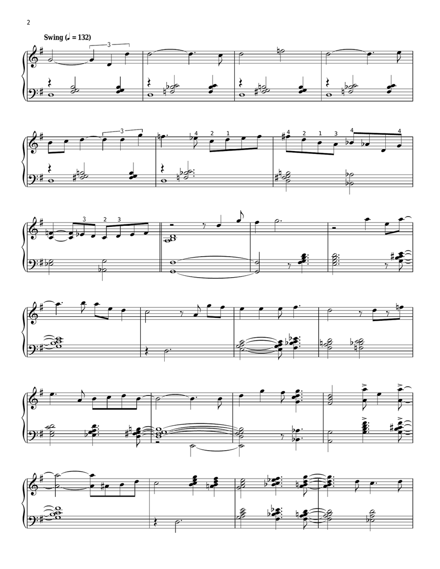 Love Me Tender [Jazz version] Piano Solo scores gallery preview page 2