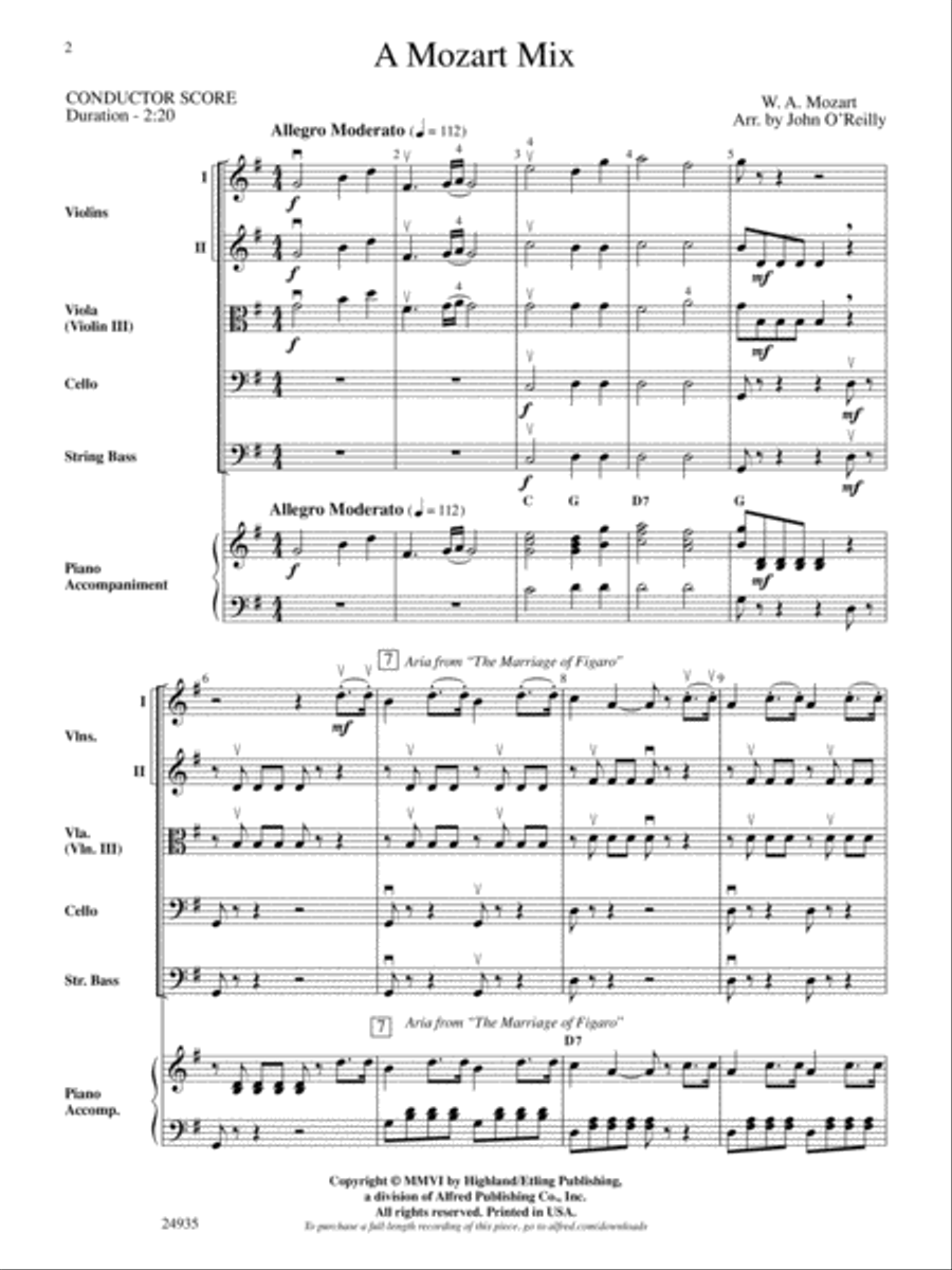A Mozart Mix: Score String Orchestra scores gallery preview page 2