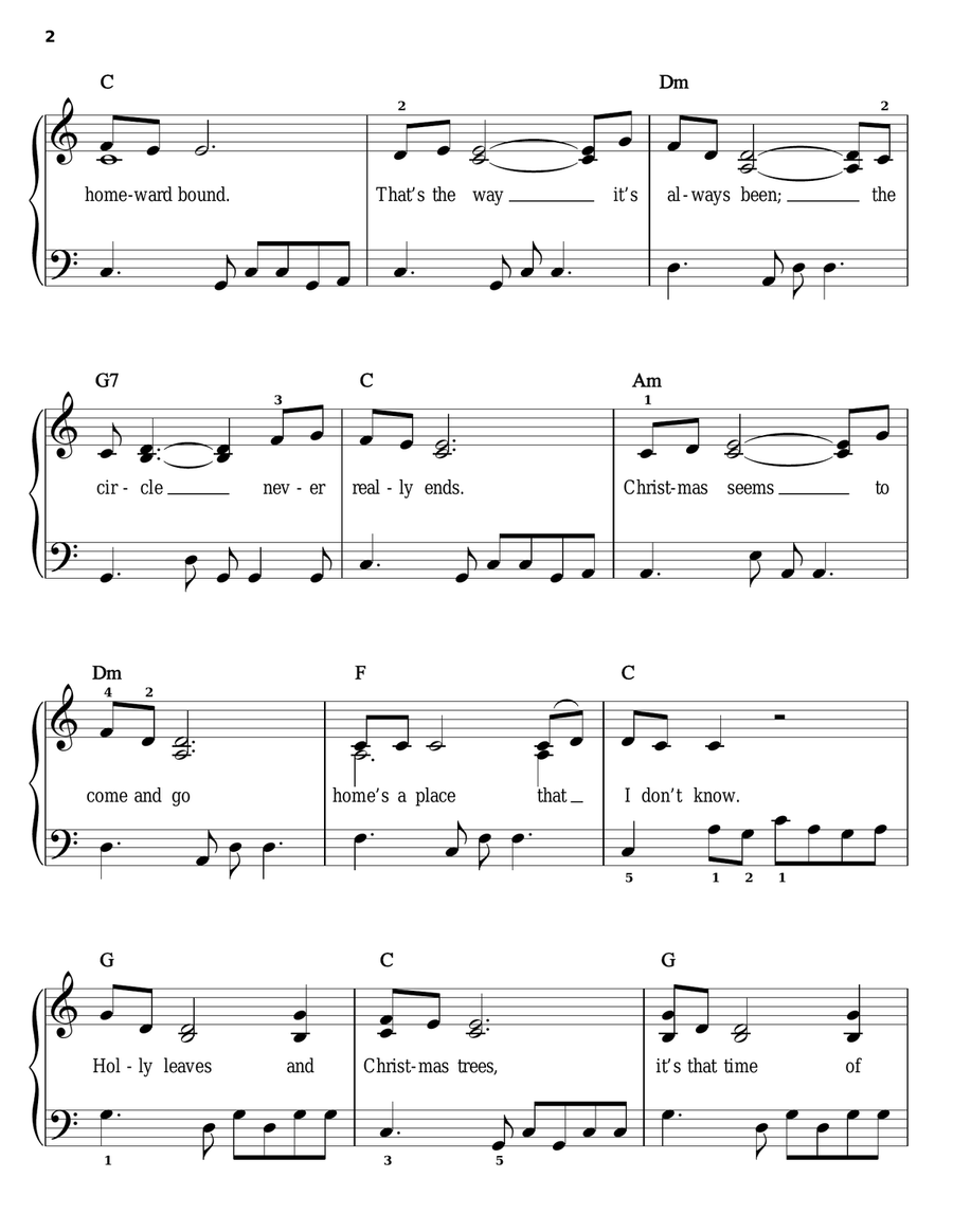 Holly Leaves And Christmas Trees Easy Piano scores gallery preview page 2
