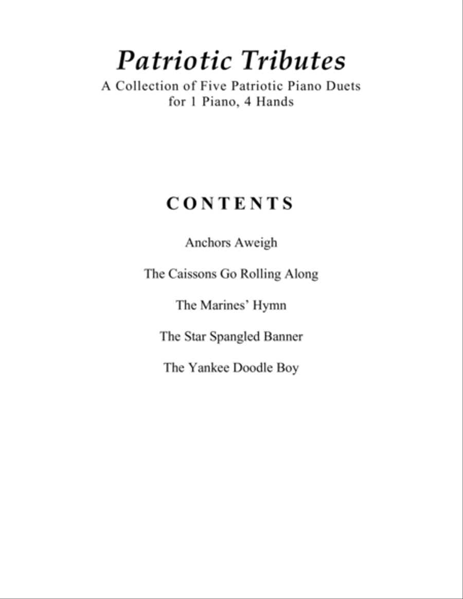 Patriotic Tributes (A Collection of Five Piano Duets for 1 Piano, 4 Hands) 1 Piano, 4-Hands scores gallery preview page 4