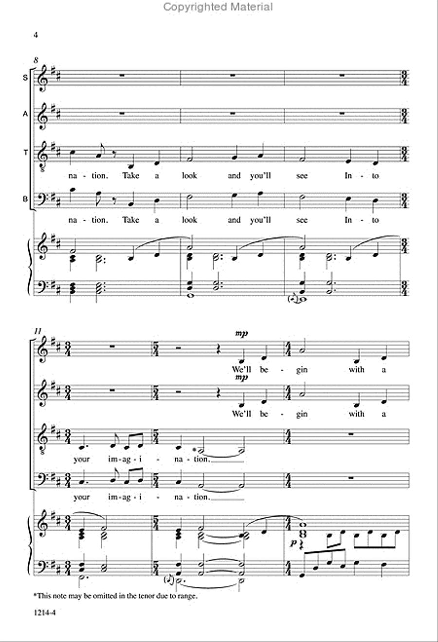 Pure Imagination - SATB divisi Octavo Divisi scores gallery preview page 3