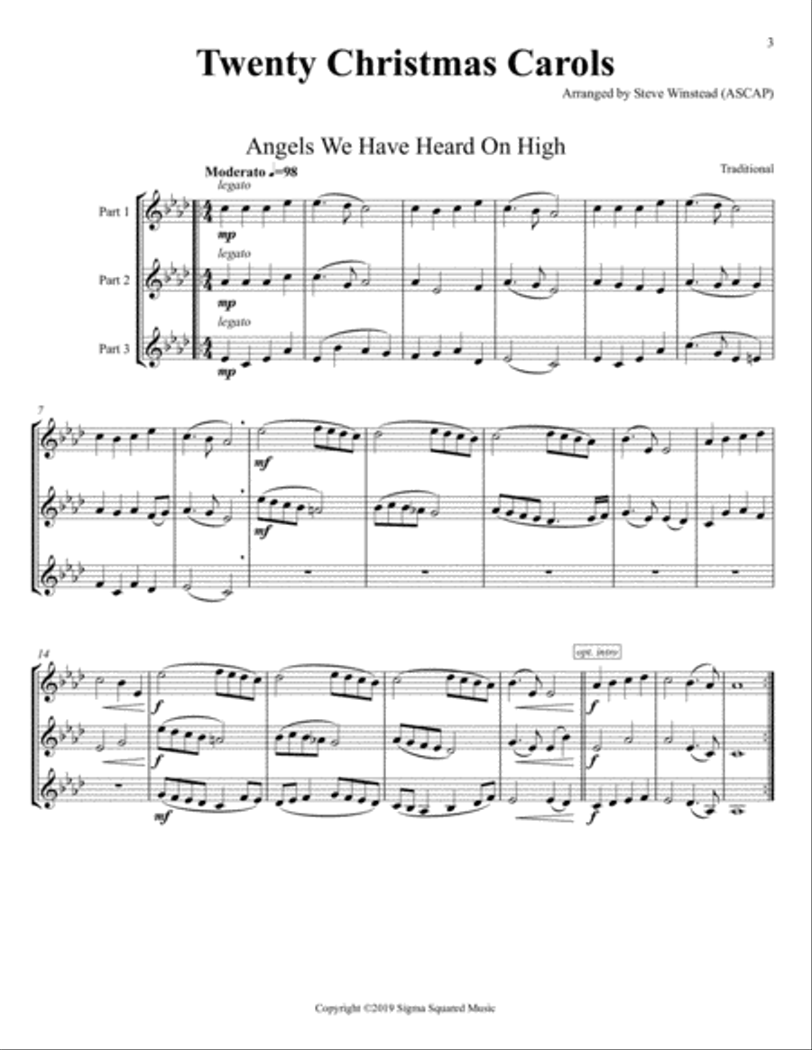 Twenty Christmas Carols for Flexible Brass Trio Brass Trio scores gallery preview page 3