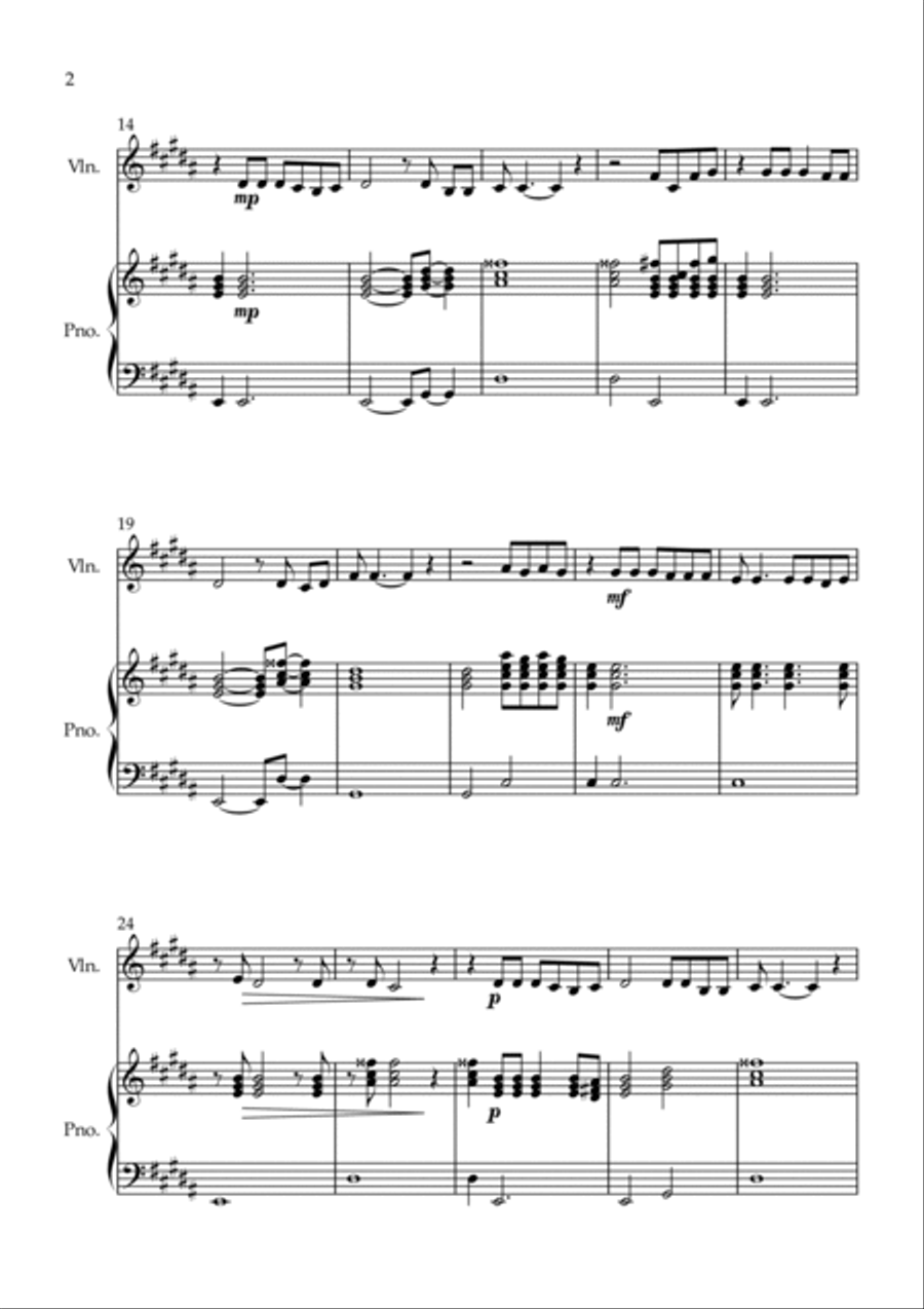 Mary On A Cross Violin Solo scores gallery preview page 2