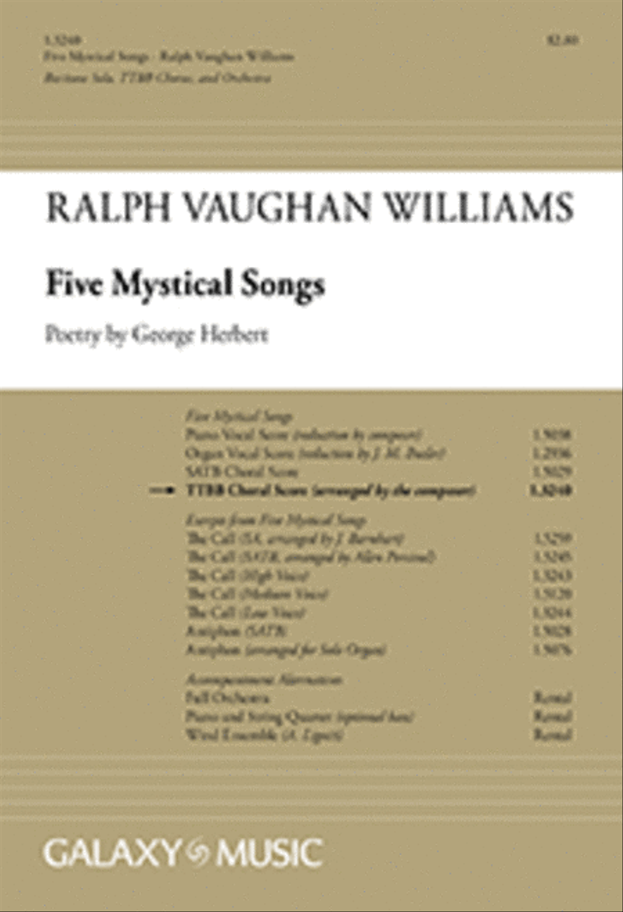 Five Mystical Songs TTBB scores gallery preview page 1