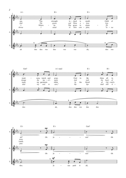 Jesus Paid It All - SAT Trio or Choir (+ Chords) image number null
