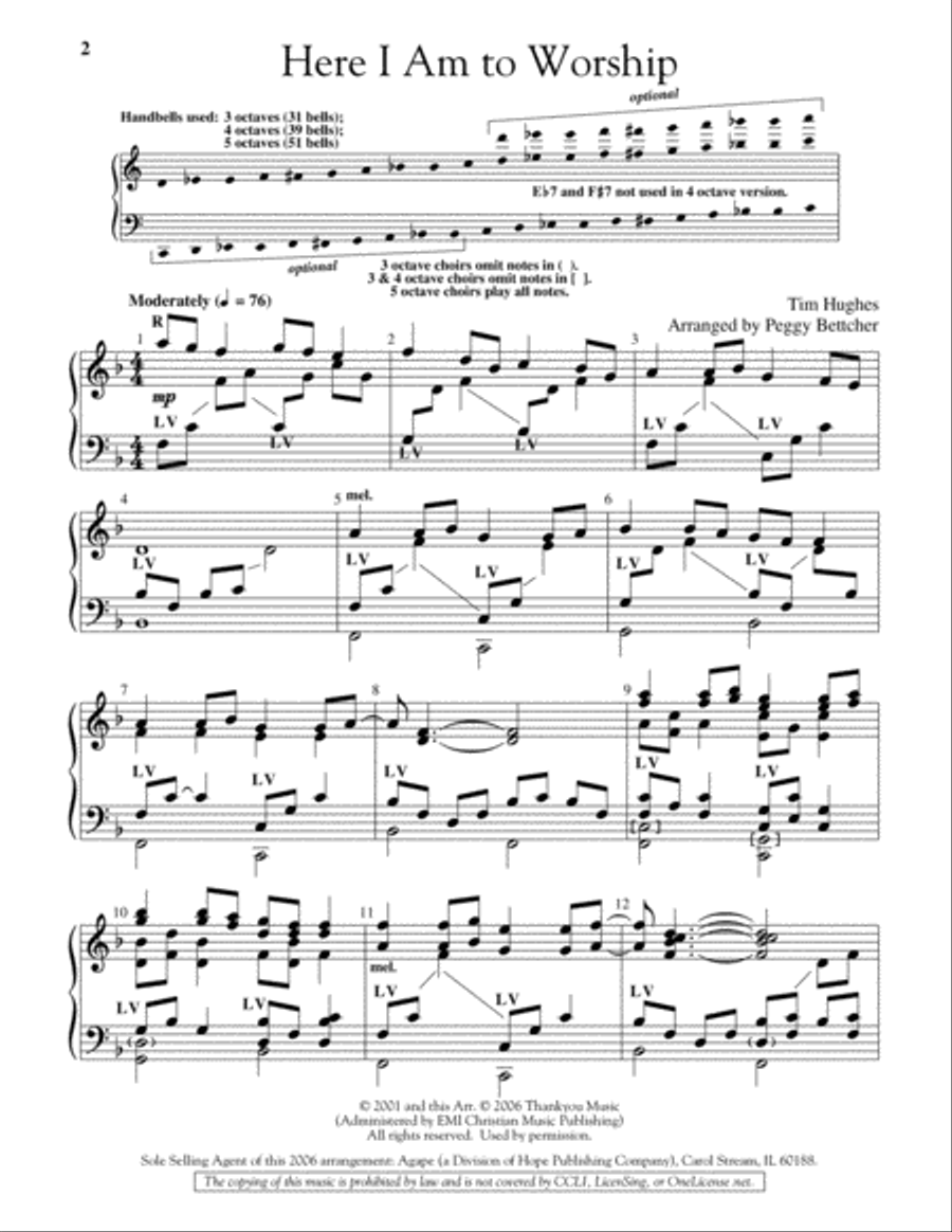 Here I Am to Worship 5-Octaves scores gallery preview page 2
