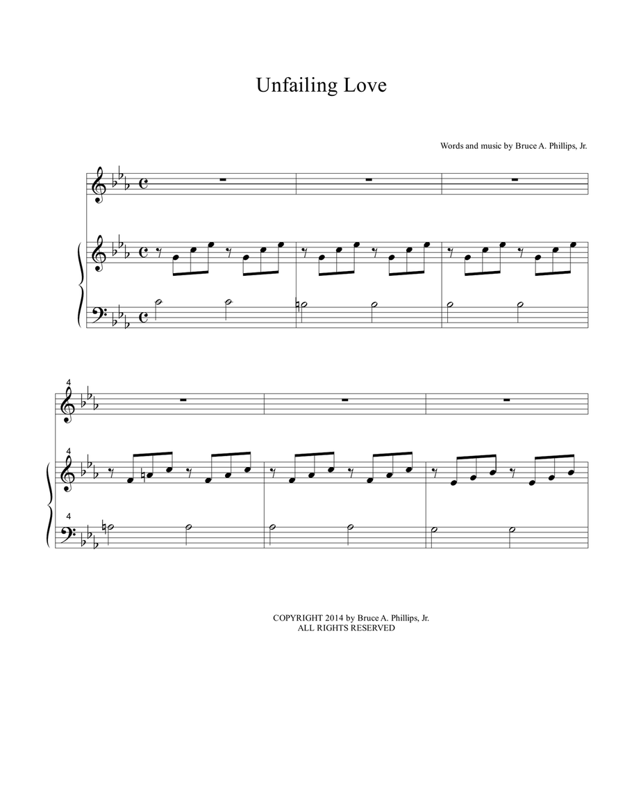 Unfailing Love Piano, Vocal scores gallery preview page 1