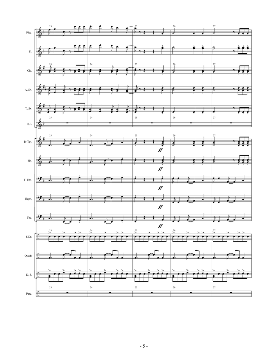 Medley of Malay Folk Tunes Concert Band scores gallery preview page 5