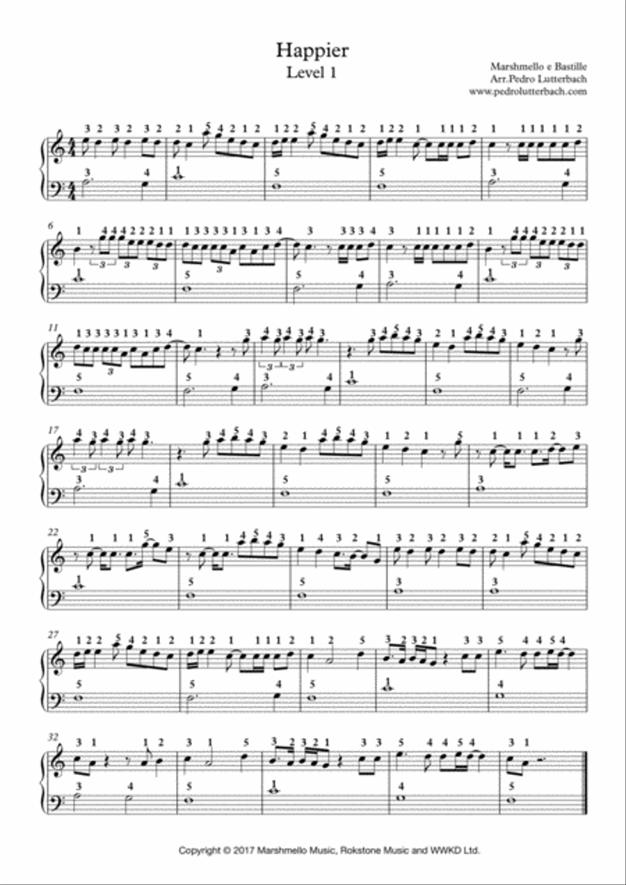 Happier Easy Piano scores gallery preview page 1