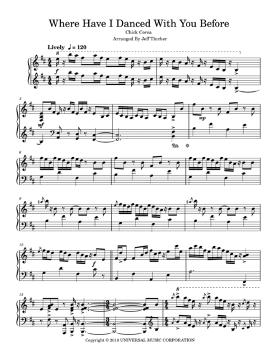 Where Have I Danced With You Before Piano Solo scores gallery preview page 2
