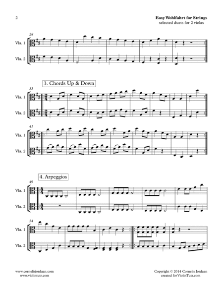 Easy Wohlfahrt for strings - selected duets for 2 violas