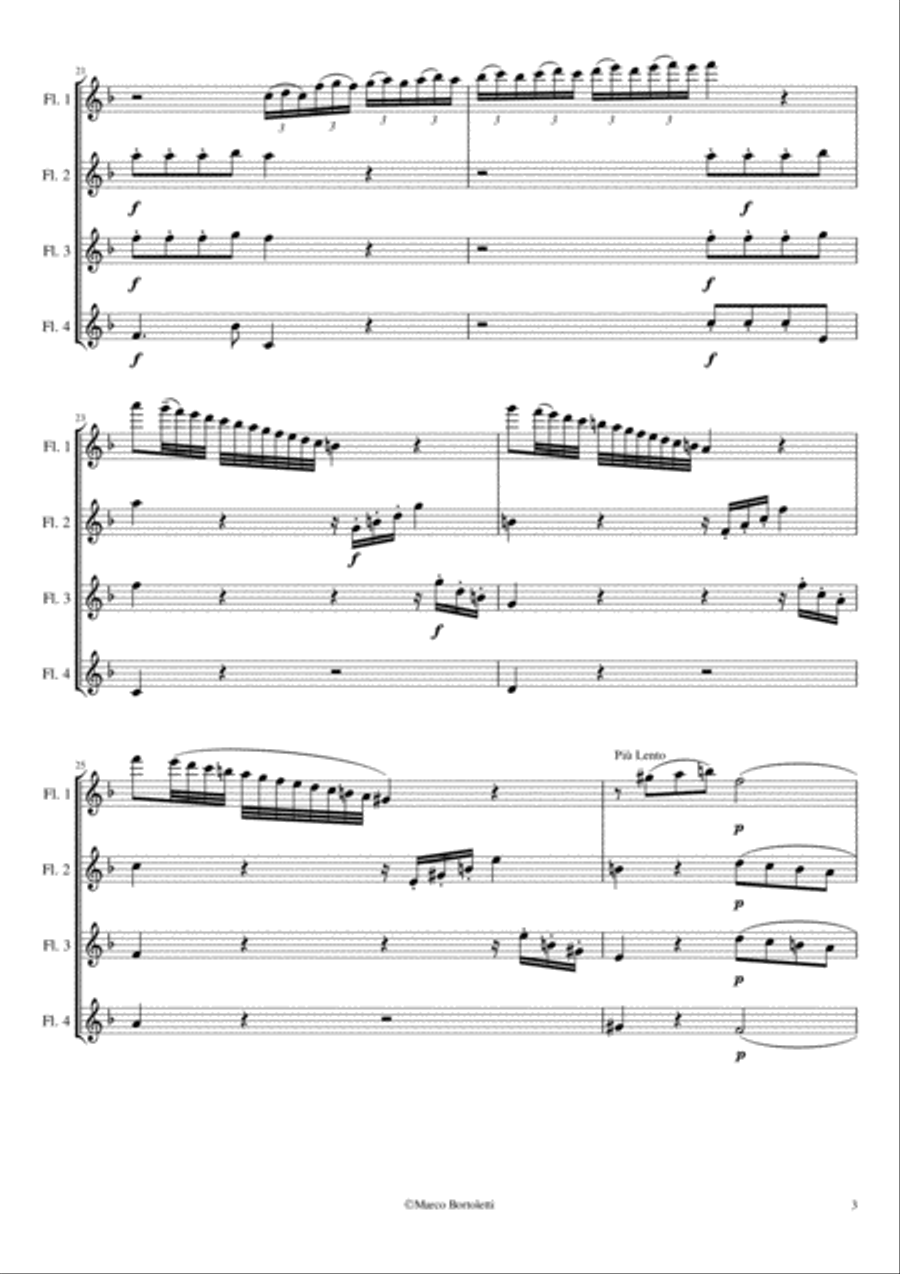 Flute Quartet trascription (First Movement) from "Autunno - Concerto in F Major op.8 RV 293"by Anton image number null