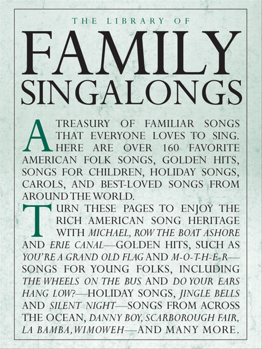 The Library of Family Singalongs Piano, Vocal, Guitar scores gallery preview page 1