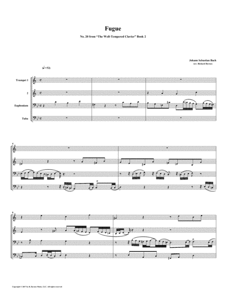 Fugue 20 from Well-Tempered Clavier, Book 2 (Brass Quartet) image number null