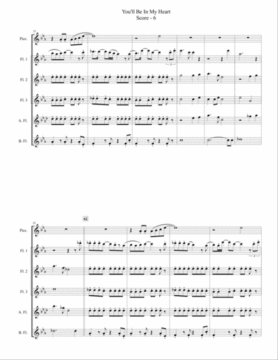 You'll Be In My Heart You'll Be In My Heart Flute Choir scores gallery preview page 6