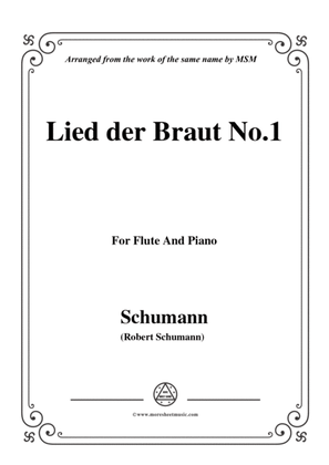 Book cover for Schumann-Lied der Braut No.1,for Flute and Piano