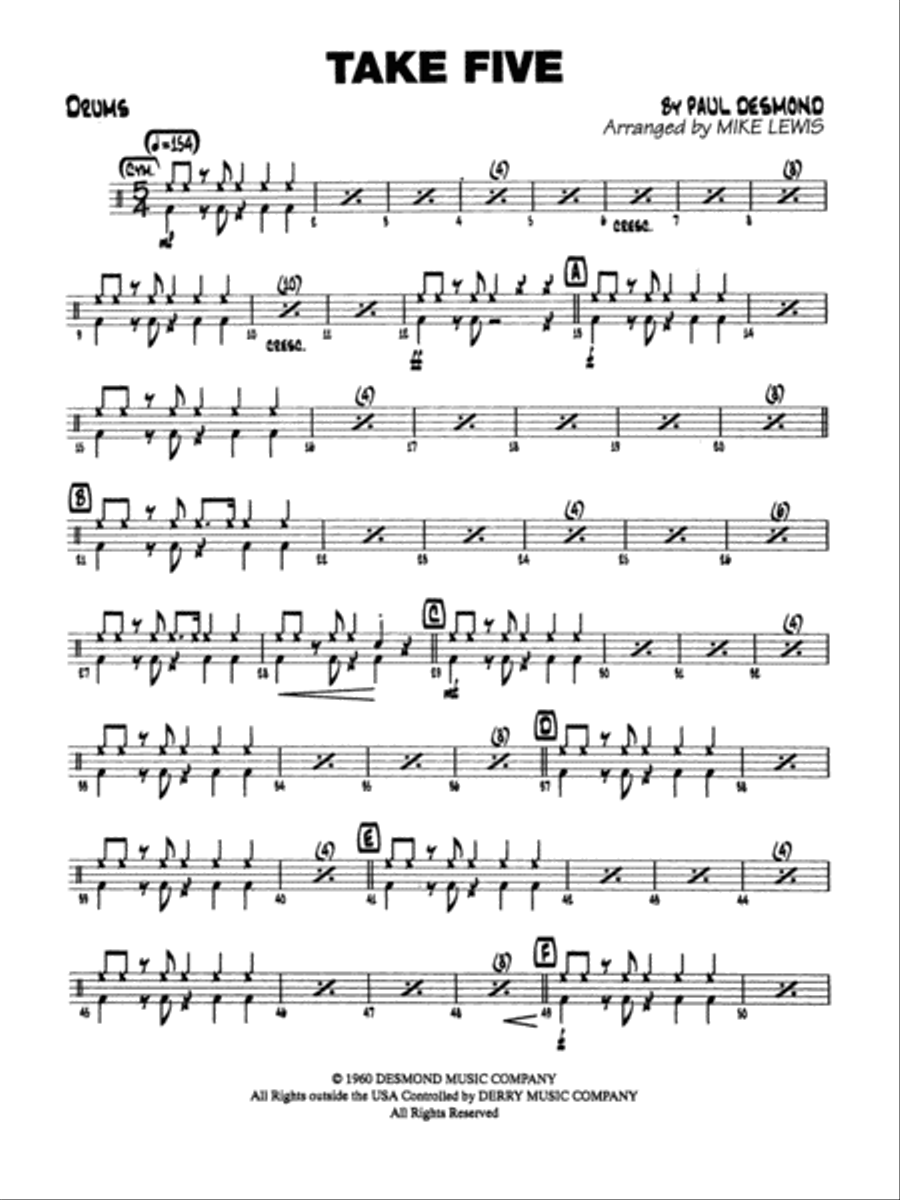 Take Five: Drums Jazz Ensemble scores gallery preview page 1