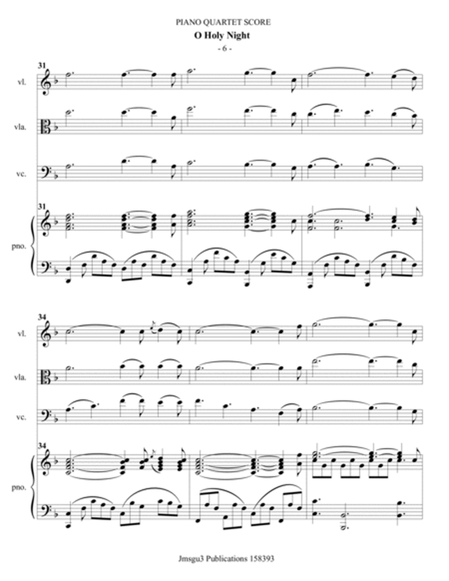 O Holy Night for Piano Quartet image number null