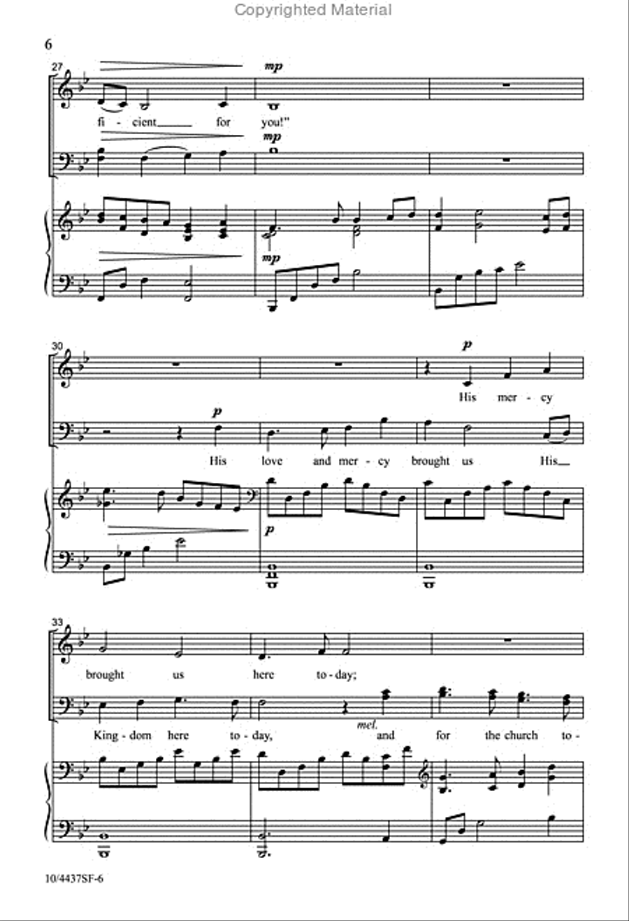 My Grace Is Sufficient 4-Part scores gallery preview page 5