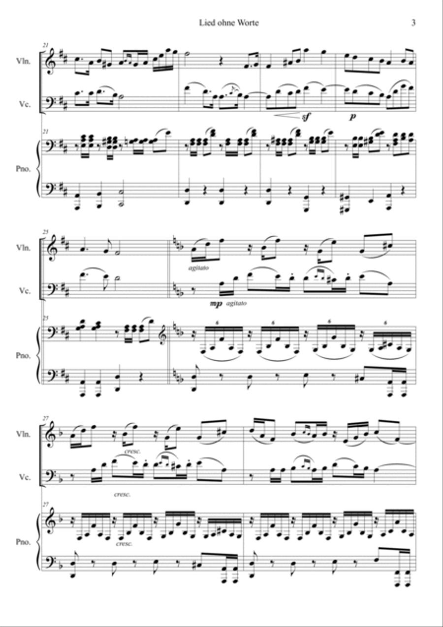 Lied ohne Worte. op. 109 Hard Version Piano Trio scores gallery preview page 3