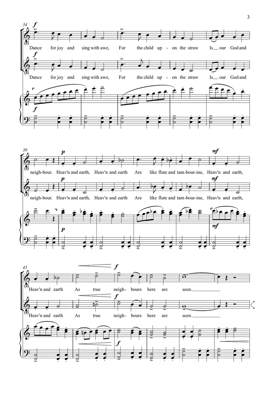 All in Tune: Christmas Carol for equal voices in two or three parts 3-Part scores gallery preview page 4