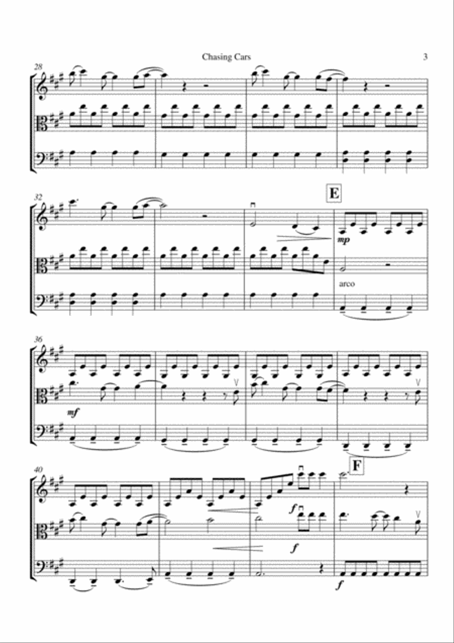 Chasing Cars String Trio scores gallery preview page 4